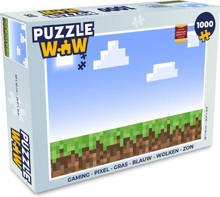 Puzzel Gaming - Pixel - Gamen - Gras - Legpuzzel - Puzzel 1000 stukjes volwassenen