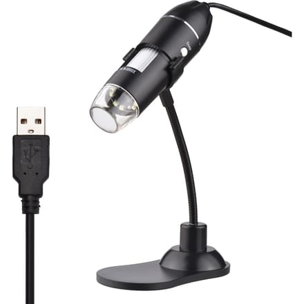 1000X USB Handheld Digitale Elektronische Microscoop Draagbare Mini Vergrootglas met Standaard voor Laptop zwart