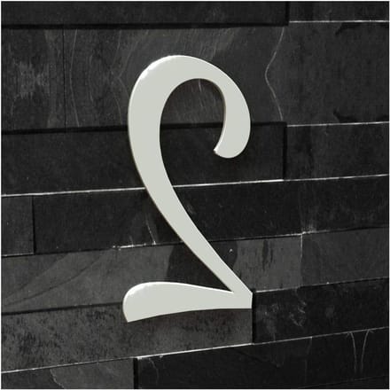 Huisnummer 2 - Huiscijfer - Huis Herkennen - Klassiek Lettertype - 20 cm - Wit