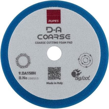 Rupes D-A Coarse Polijstschijf BLAUW 130/150mm - per stuk - Hoge lakcorrectie - Met schuiminterface