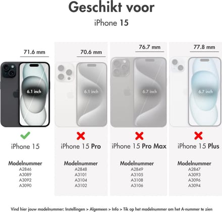 iPhone 15 Bookcase hoesje - dbramante1928 - Effen Zwart - Leer
