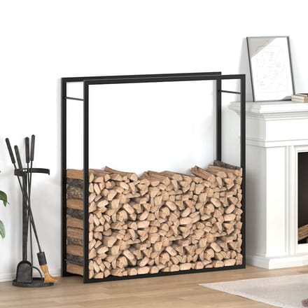 vidaXL - Haardhoutrek - 110x28x116 - cm - staal - matzwart