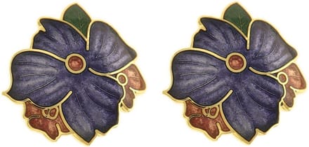 Behave - Oorringen dames - bloemmotief - paars - 2,5 cm