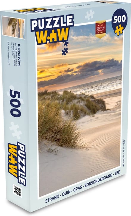Puzzel Strand - Duin - Gras - Zonsondergang - Zee - Legpuzzel - Puzzel 500 stukjes