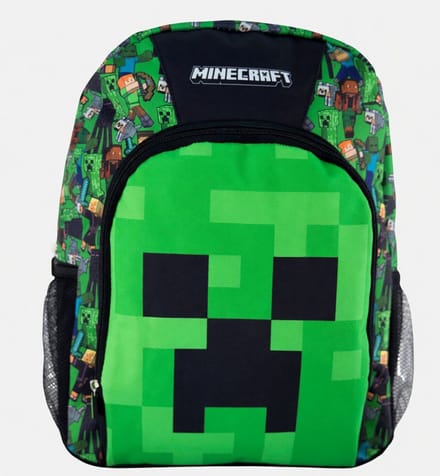 Minecraft - Rugzak – Creeper Design – Schooltas Kinderen – Voorvak – Groen/Zwart – 40 cm