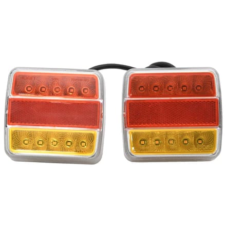 vidaXL - Aanhangerlampen - 2 - st - LED-lamp - 12 - V - 10,5x7,5x10 - cm - rood