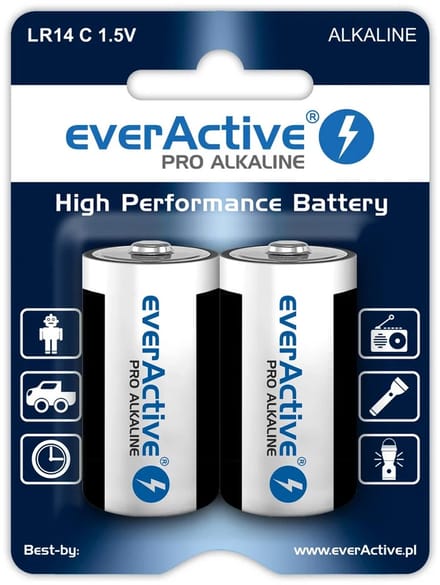 EverActive Pro Serie - Alkalische Batterijen - 8000mAh - LR14 - Set van 2
