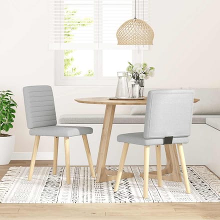 vidaXL - Eetkamerstoelen - 2 - st - stof - wolk - grijs