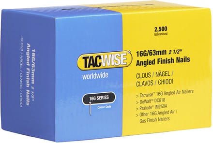 Tacwise schuine afbouwnagel maat 16 - Nagel voor tacker - 63 mm - Gegalvaniseerd - 2500 stuks