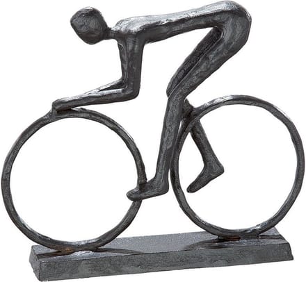 Gilde Handwerk - Beeld - Sculptuur - Wielrenner - Metaal - 17.5x15x3.5cm