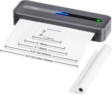 ONEIRO PRO O40F Draagbare Bluetooth printer Grijs - A4 - Thermal printer - all in one - draagbaar - compact - kantoor - school - printen - draadloos - bluetooth