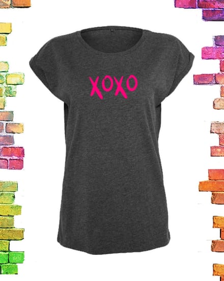 Grijs shirt met print XOXO | Grijs / M (38)