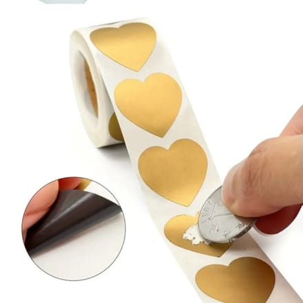 30 krasstickers HARTJE goud -2.5cm