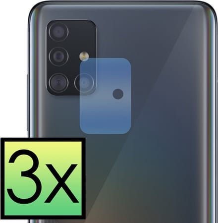 Camera Lens Protector - 3 Stuks - Geschikt voor Samsung Galaxy A51 - Camera Screenprotector - Beschermglas - Gehard Glas - Tempered Glass - Screen Protector