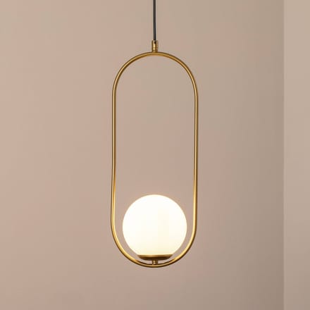 Opviq Hanglamp Mudoni, goud/wit, glas, metaal, E27