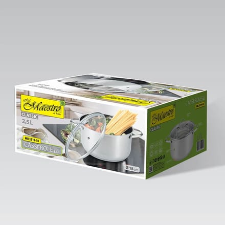 Maestro Kookpan met Deksel 24 cm - 5.8 L RVS