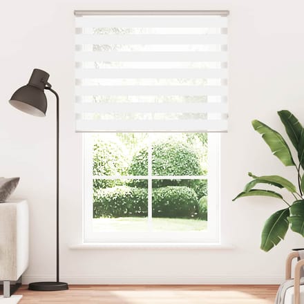 vidaXL - Zebra - rolgordijn - 145x200 - cm - stofbreedte - 140,9cm - polyester - wit
