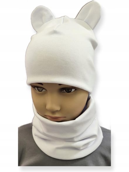 Dartomik - Kinder Winter Set - Muts Met Oren - Wit