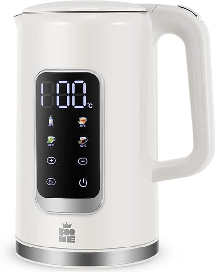 Luxe Witte Elektrische Waterkoker – Instelbare Temperatuur – 7 LED Kleuren – Warmhoudstand 2 uur