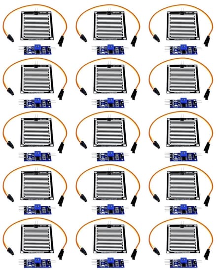 Regensensor Module - Druppel Detector - Projecten Automatisering - Dubbelzijdige Nikkel Behandeling - 15 Stuks - Zilverkleurig