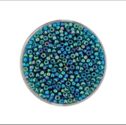 9660-614 Jap. Miyukirocailles - 2,2mm - transp.mat blue zircon rainbow - 12 gram