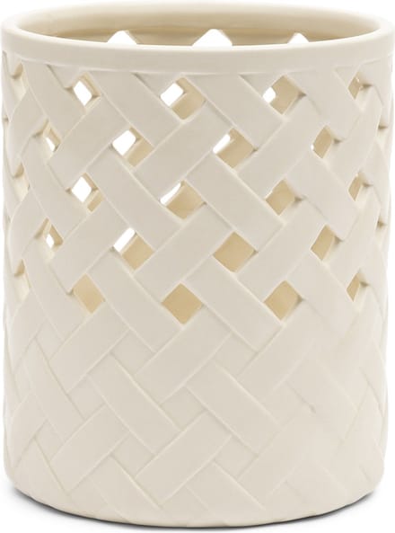 Riviera Maison Windlicht Klein Gebroken wit voor binnen - Danae Woven rond windlicht keramiek