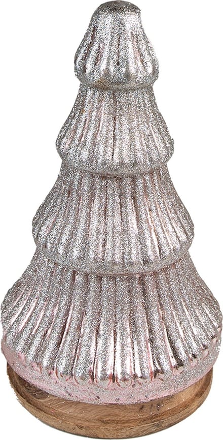 Clayre & Eef Kerstdecoratie Kerstboom 24 cm Roze Hout