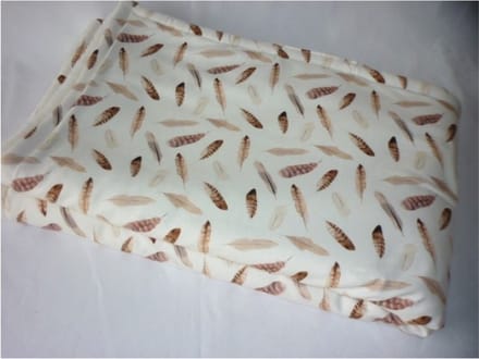 Oogappel Veren Jersey & Teddy Wiegdeken 75x100 cm -Offwhite-Bruin