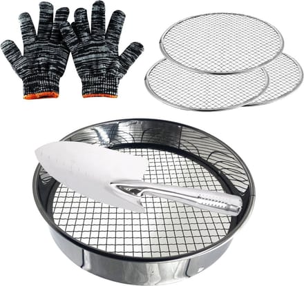 Compostzeef - 25 cm metaal - grondzeef voor tuin - tuingereedschap - stenen zeven - compostzeef - tuinpotzeef .