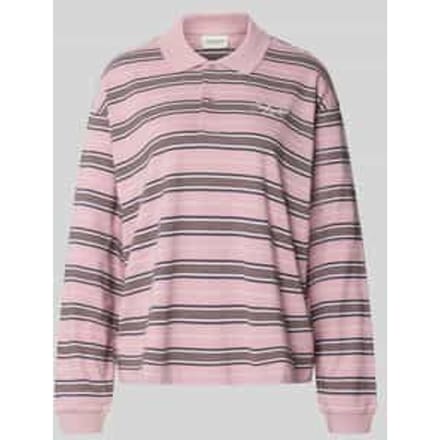 oversized poloshirt met labelstitching model 'Bronson'