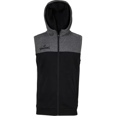 Street Mouwloze Jas Met Kap Anthra Melange/Zwart