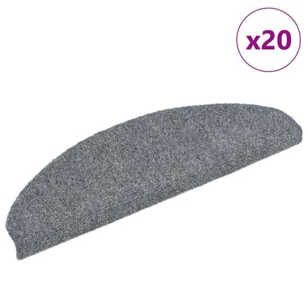 vidaXL - Trapmatten - Zelfklevend - 20 - stuks - 65x21x4 - cm - Lichtgrijs - Halfrond - Groot