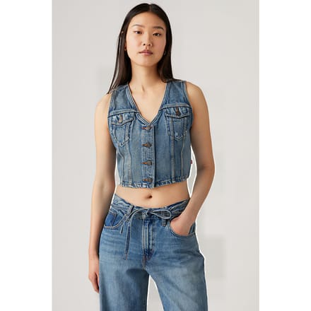 Levi's Denim Waistcoat In Blue Denim Größe: S | Gilets Outlet | Damen | Blau