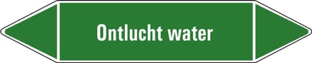 Ontlucht water leidingmarkering op vel 126 x 26 mm - 5 per vel