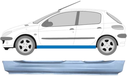 Volledige dorpel voor Peugeot 206 206+ 1998-2012 / Links