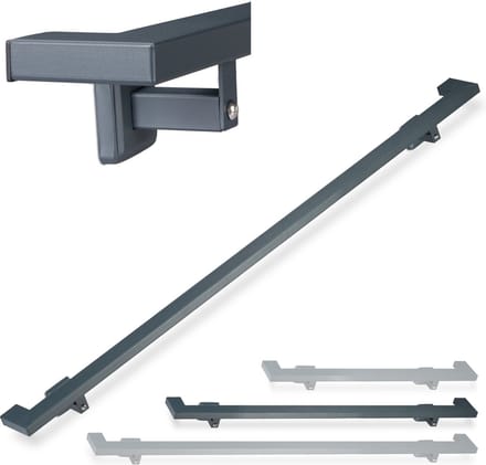 trapleuning - 150 cm - staal - mat - binnen - modern - wandhouder - leuningdragers - antraciet