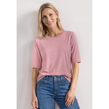 Basic Shirt met ronde hals in Unifarbe