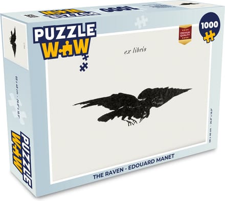 Puzzel The raven - Edouard Manet - Legpuzzel - Puzzel 1000 stukjes volwassenen