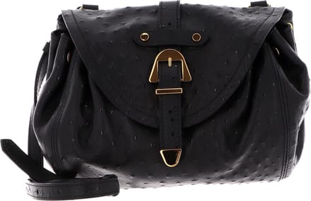 COCCINELLE Leren Schoudertas Alegoria Ostric Handbag Noir Zwart