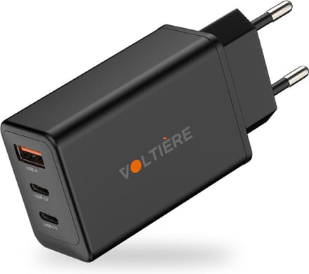 Voltière 65W Snellader - USB-C/ USB-A Oplader geschikt voor iPhone, Android, Macbook & Laptops - 2x USB-C & 1x USB-A 3.0 Adapter