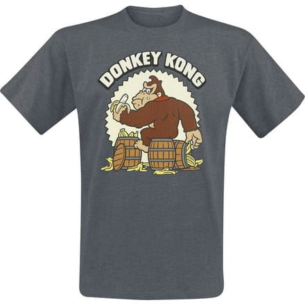 Super Mario - Gaming T-shirt - Donkey Kong - S tot XXL - voor Mannen - donkergrijs gemêleerd
