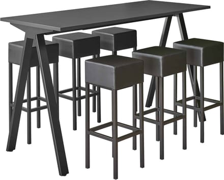 Bartafel Victory breed 140CM kleur frame Aluminium (RAL9006) kleur blad Logan eiken