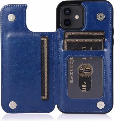 Hoesje geschikt voor iPhone 7 - Backcover - Pasjeshouder - Portemonnee - Kunstleer - Blauw