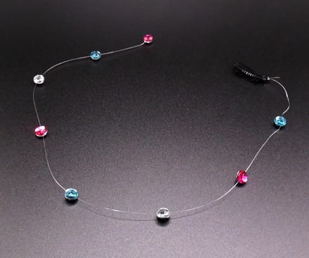 Festival/Ibiza haarclip met hanger diamanten paars-blauw-wit