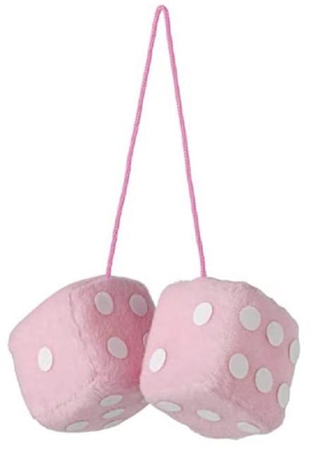 Roze Pluche Decoratieve Dobbelstenen 7x7 cm - Hangdecoratie voor Auto
