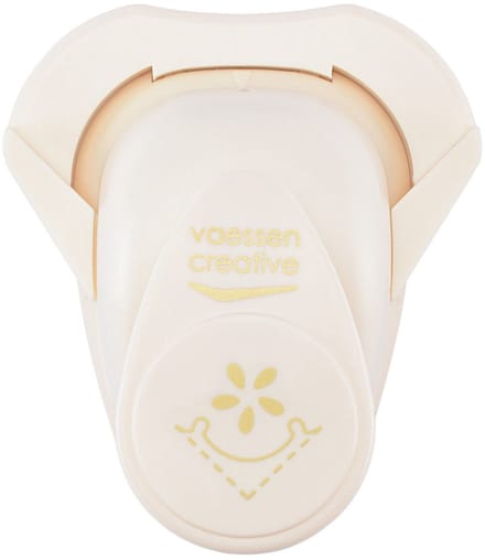 Vaessen Creative Hoekpons - Figuurpons - Madeliefje met Sierrand - 2 x 2 cm