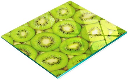 Decoratieve glazen plank met afbeeldingen voor het serveren van kiwisnacks, 60x52 cm