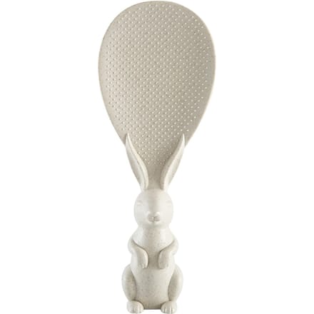 Cuillère à riz antiadhésive en forme de lapin Spatule à riz de service verticale Pelle à riz Cuisine beige