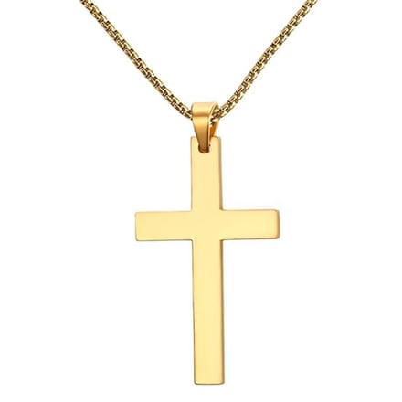 Kruisje met ketting goudkleur