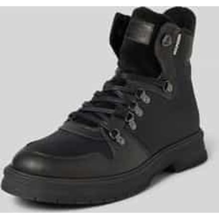 Veterboots van leer met labelpatch